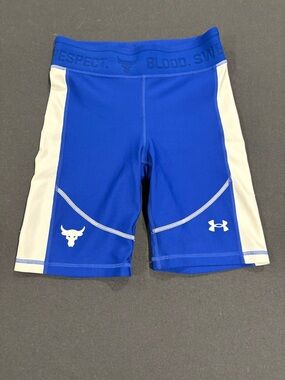 Under Armour Royal Blue Compression Shorts with White Logo